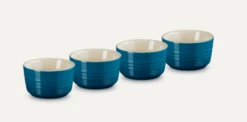 Le Creuset Schaaltje 100 Ml ø 7,8 Cm Aardewerk Deep Teal 4 Stuks