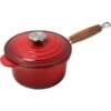Le Creuset Sauspan Met Deksel En Houten Steel ø 18 Cm Gietijzer Kersrood -Keukengerei Verkoop le creuset kasserolle cerise stoebejern 18 l